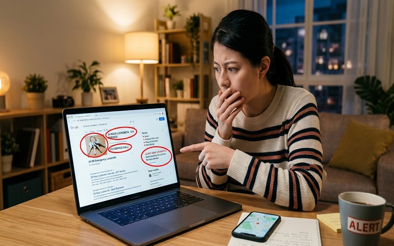 Signs of national call-center locksmith ads